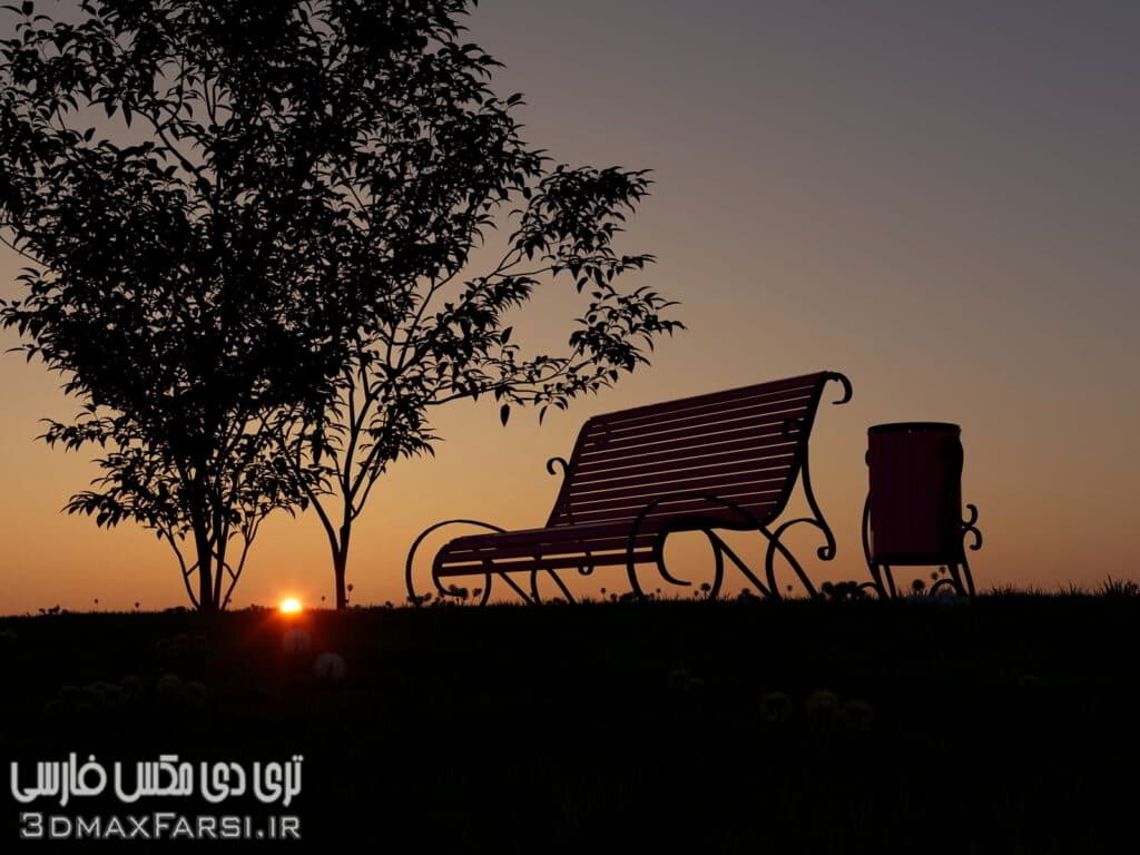 آموزش نورپردازی ویری غروب خورشید V-Ray Sun and Sky