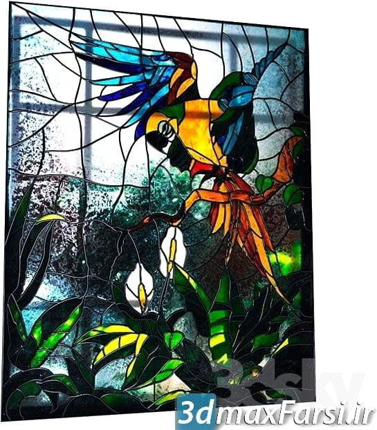 دانلود آبجکت سه بعدی پنجره کلاسیک رنگی Pro 3DSky - Stained BIRDS