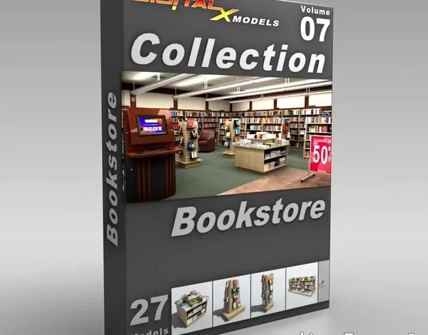 مدل سه بعدی فروشگاه لباس DigitalXModels – Volume 07 – Bookstore