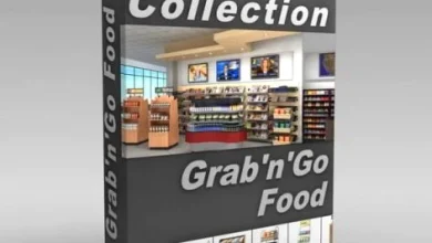 مدل سه بعدی فروشگاه مواد غذایی DigitalXModels – Volume 32 – Grab ‘n’ Go Food