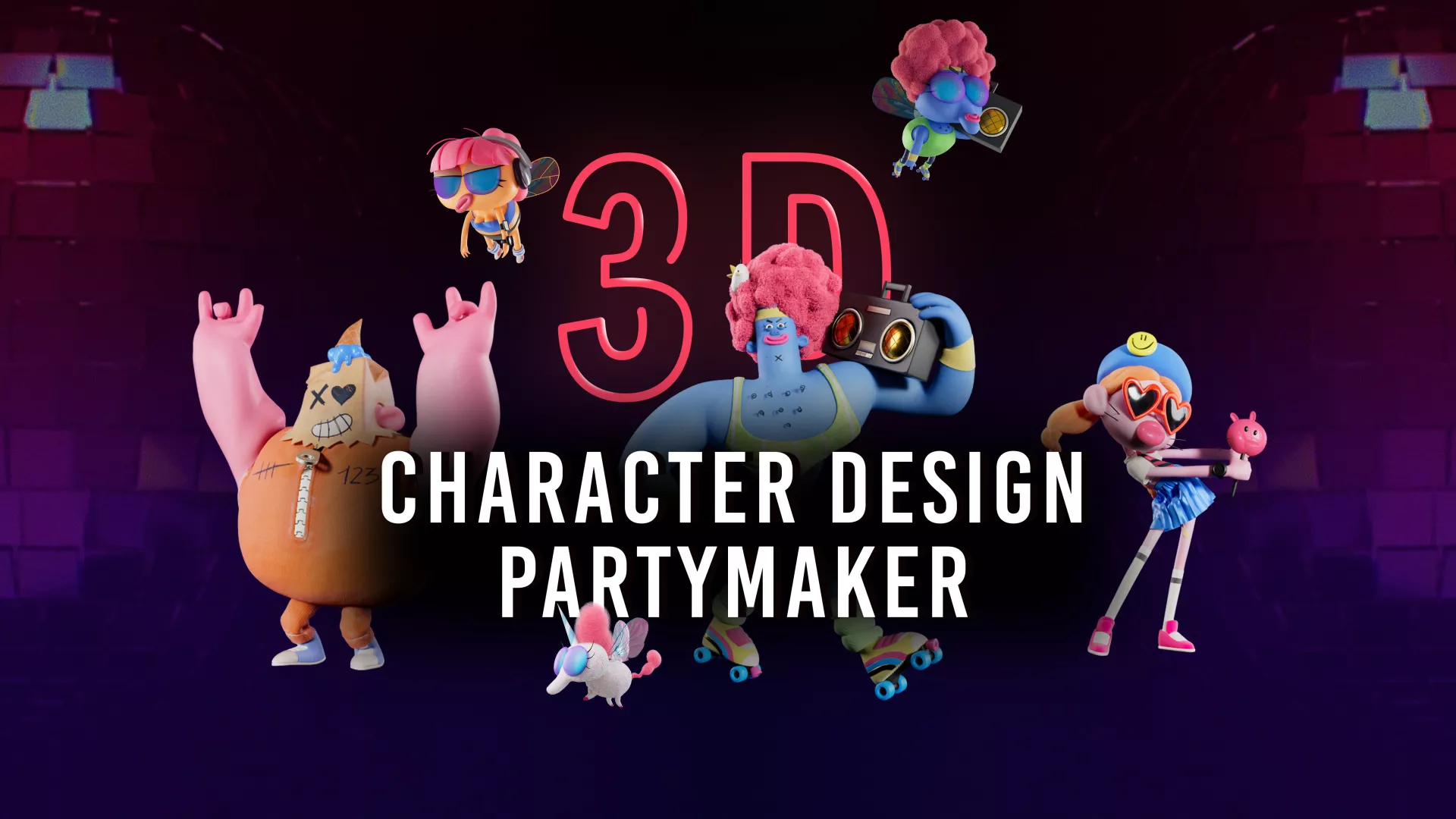 دانلود آموزش Motion Design School – 3D Character Design Partymaker