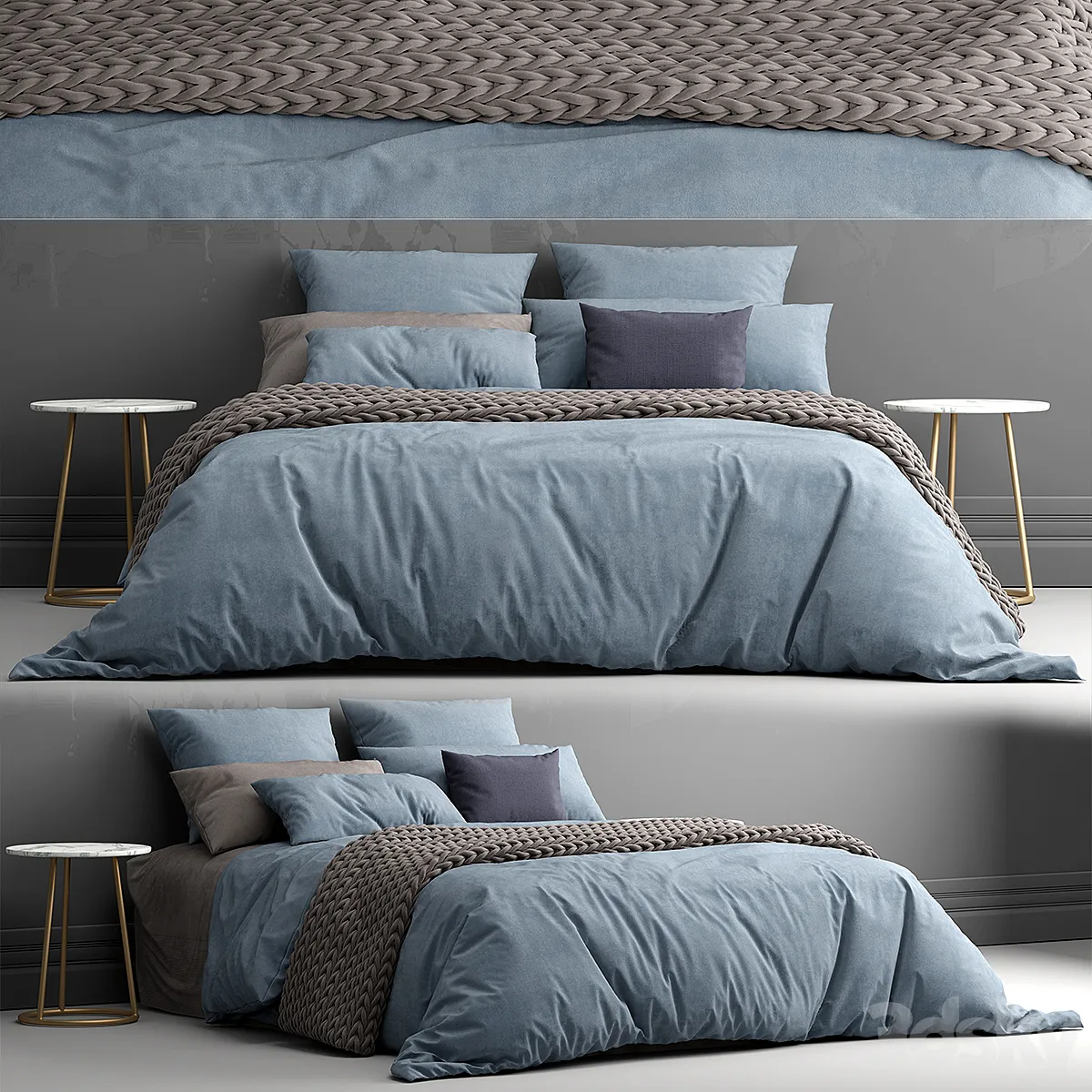 مدل سه بعدی تخت خواب تری دی مکس + ویری Bed from bedding adairs australia