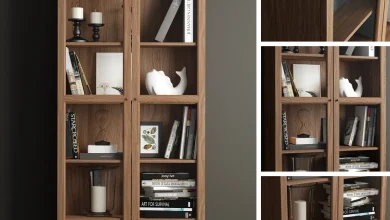 مدل سه بعدی دکور و قفسه کتاب تری دی مکس + ویری turbosquid – Bookcase billy oxberg