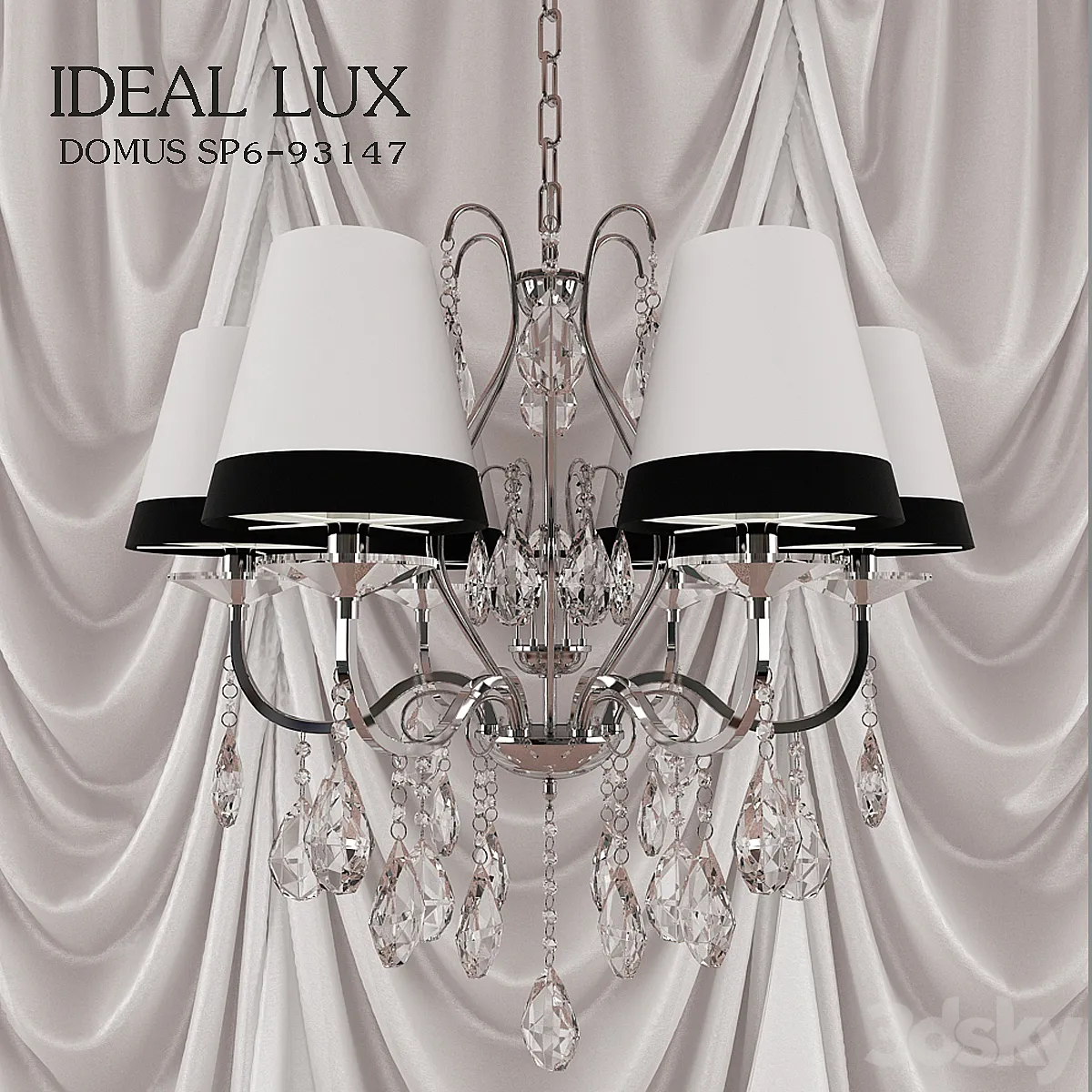 مدل سه بعدی لوستر تری دی مکس Chandelier hanging IDEAL LUX DOMUS