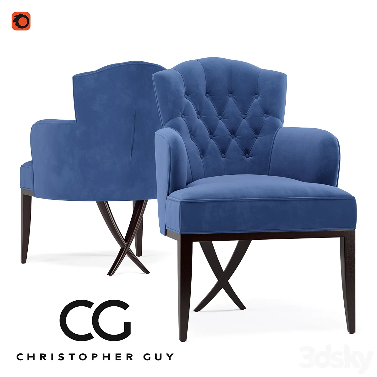 مدل سه بعدی مبل و صندلی 3dsky – Christopher Guy – Monaco 60-0278