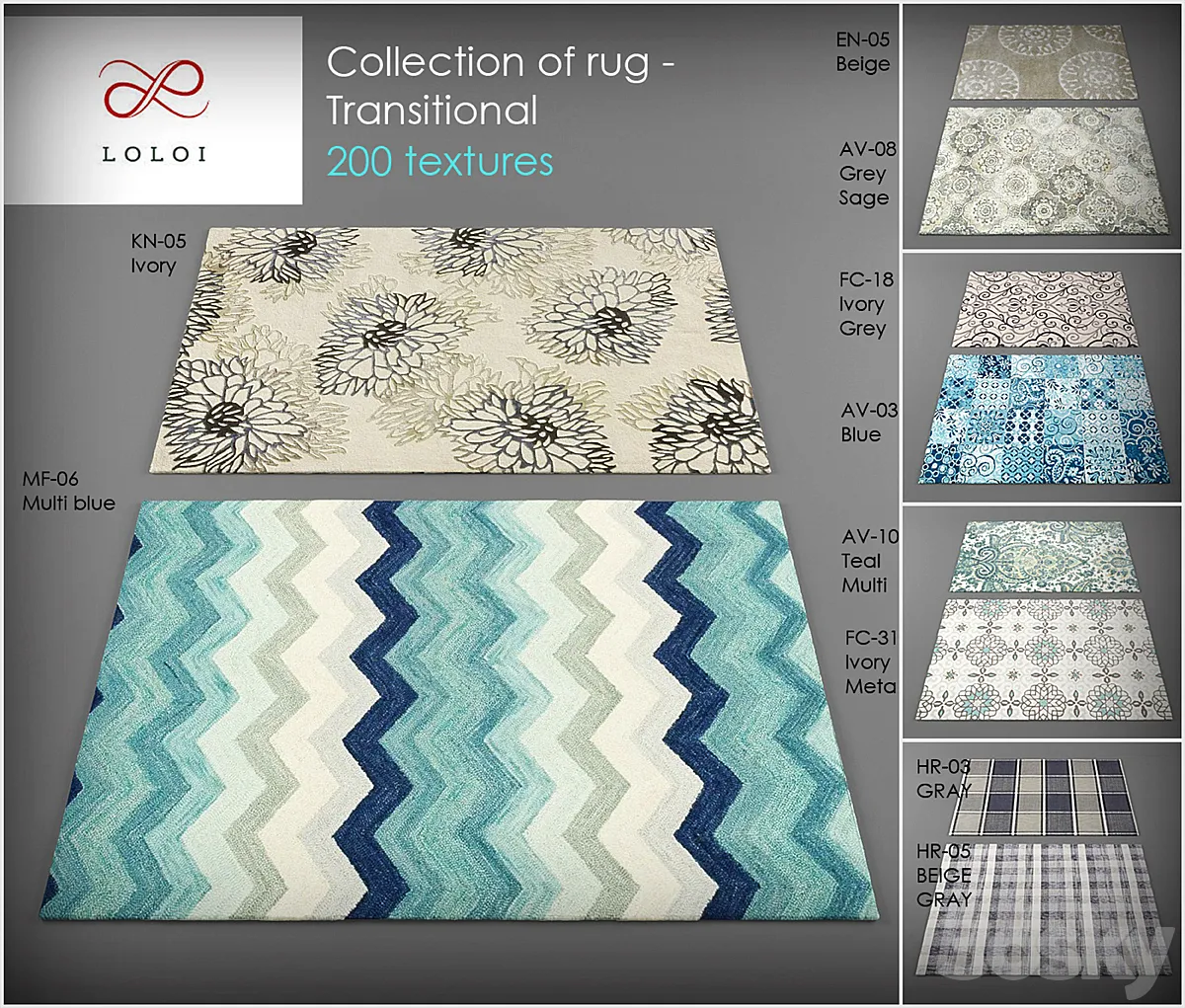 دانلود 3dsky – Loloi rugs Collection of 3