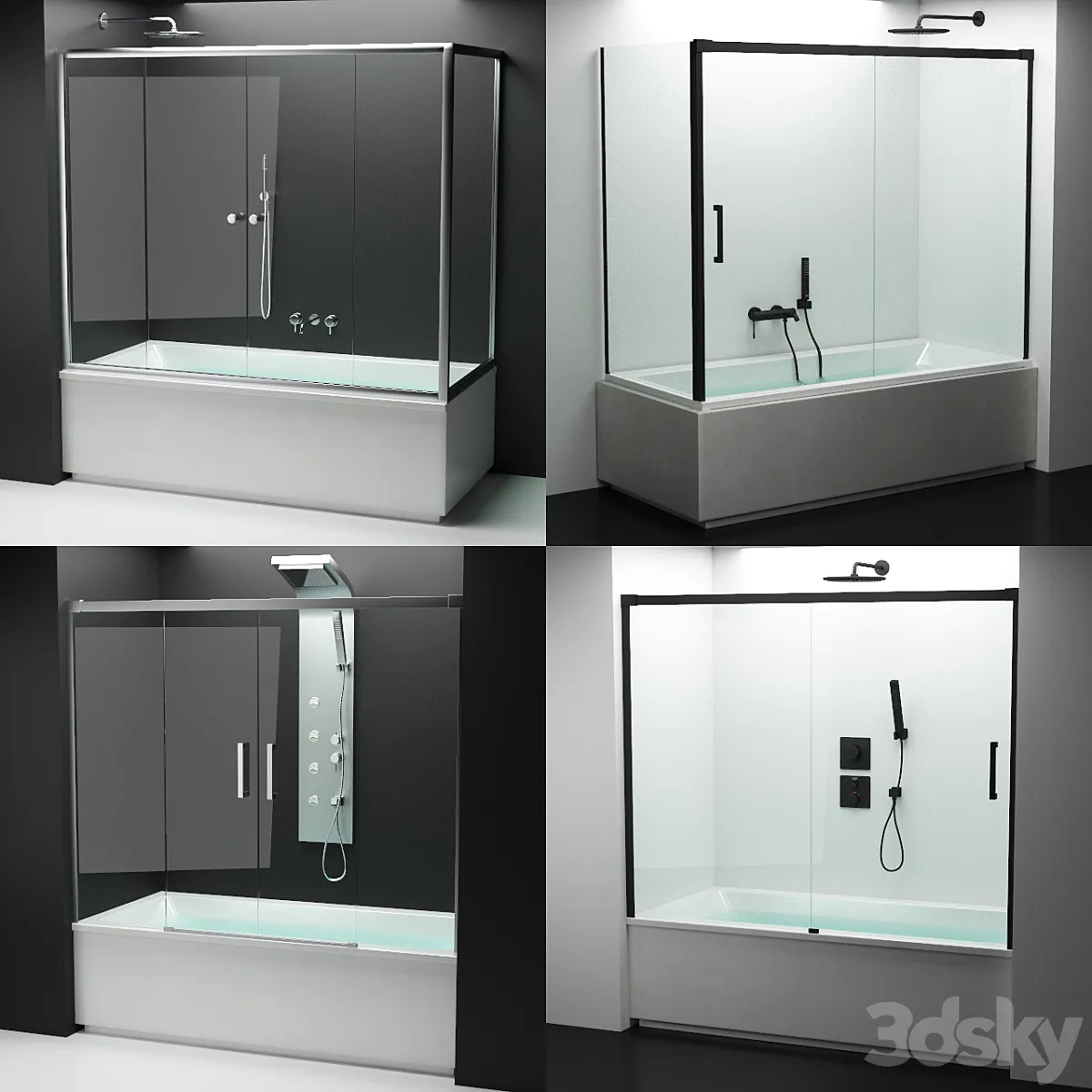 دانلود 3dsky – Set of shower cabins Radaway 9