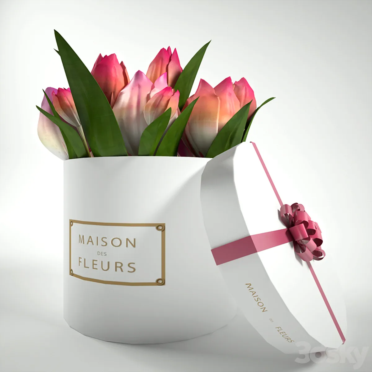 دانلود 3dsky – Tulips in a gift box