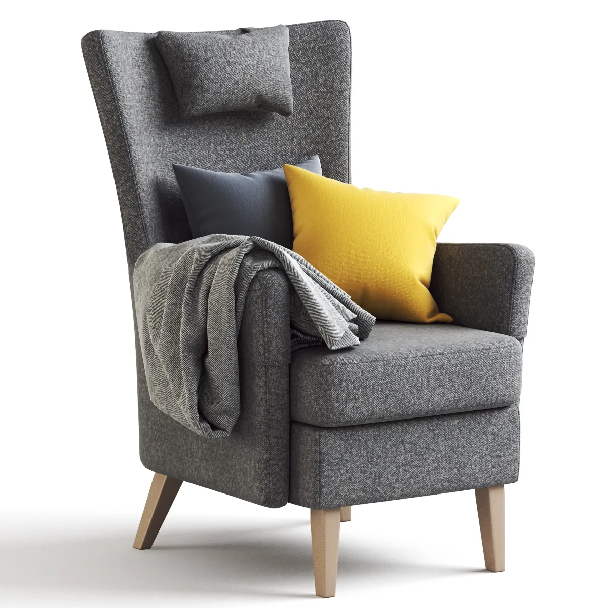 دانلود 3dsky – Dark Gray Armchair OMTANKSAM IKEA