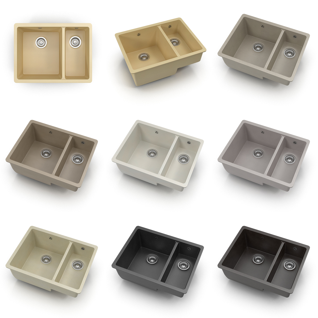 مدل سه بعدی 3dsky – Kitchen sink – Omoikiri Kata 55-2-U (8 colors)