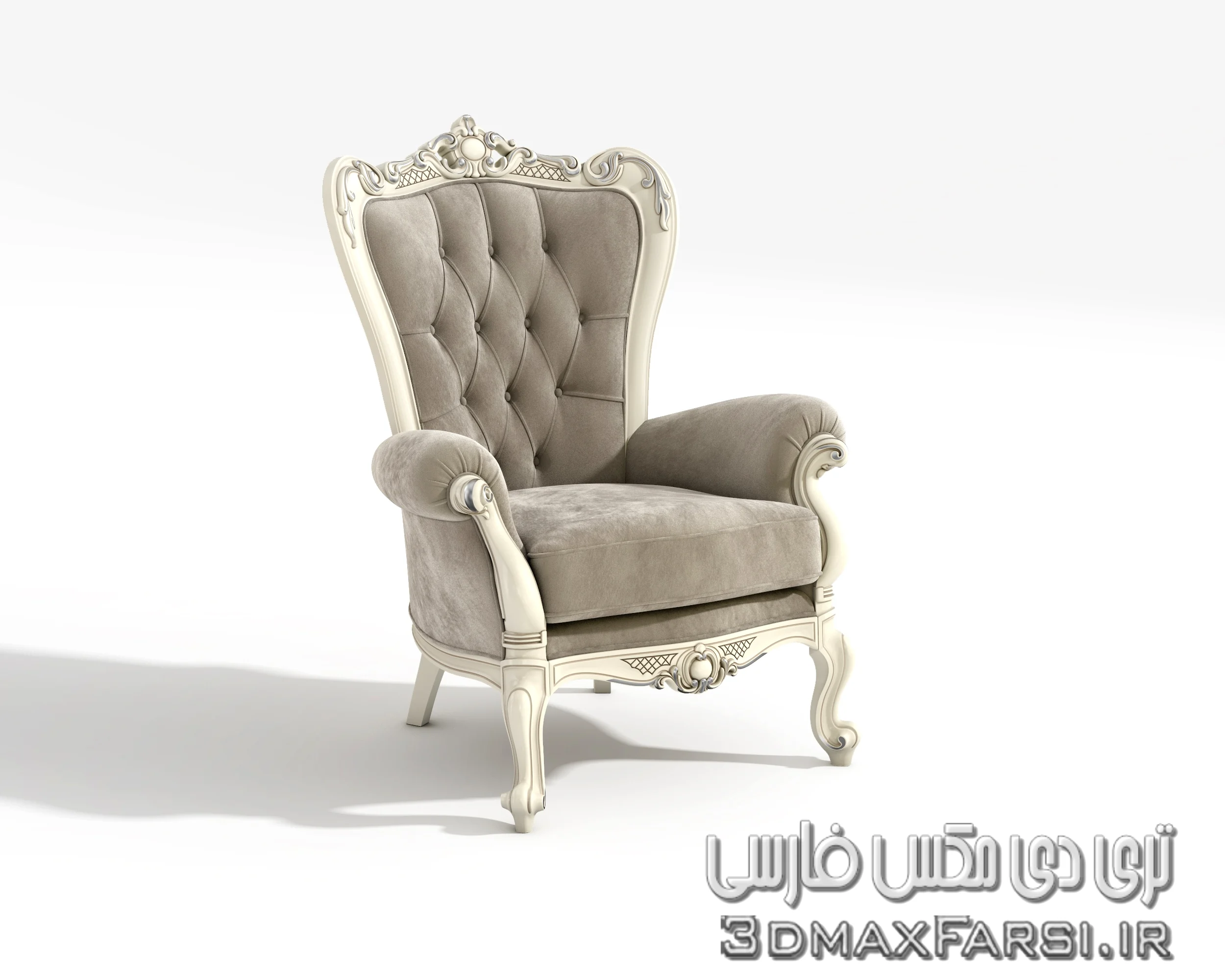 مدل سه بعدی مبل تک نفره به سبک آمریکایی American Style Single Sofa