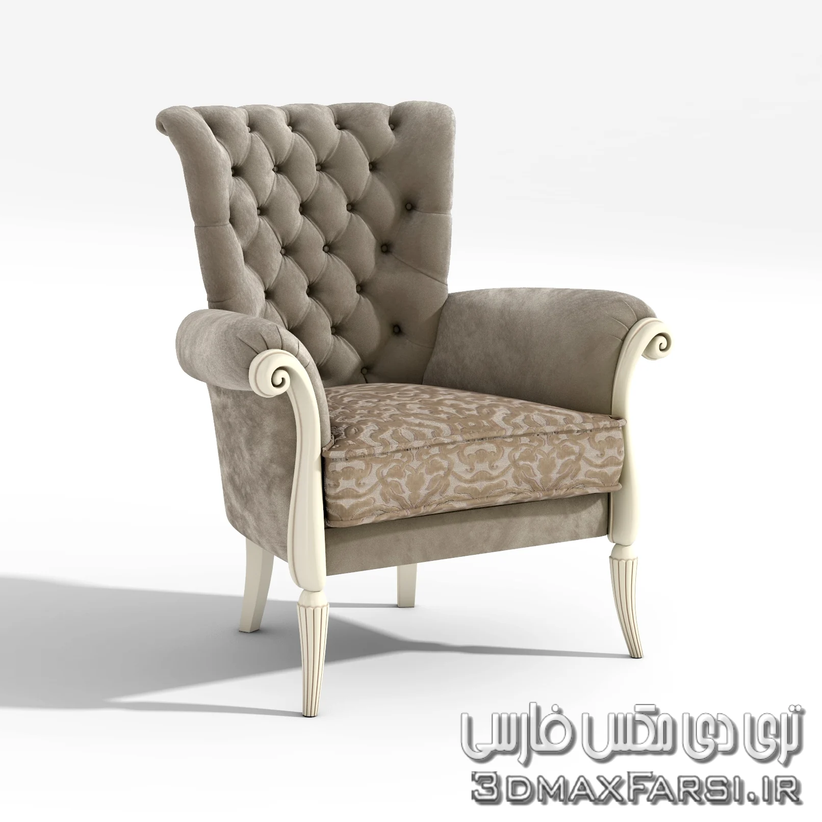 مدل سه بعدی صندلی سالن سبک آمریکایی American Style Lounge Chair