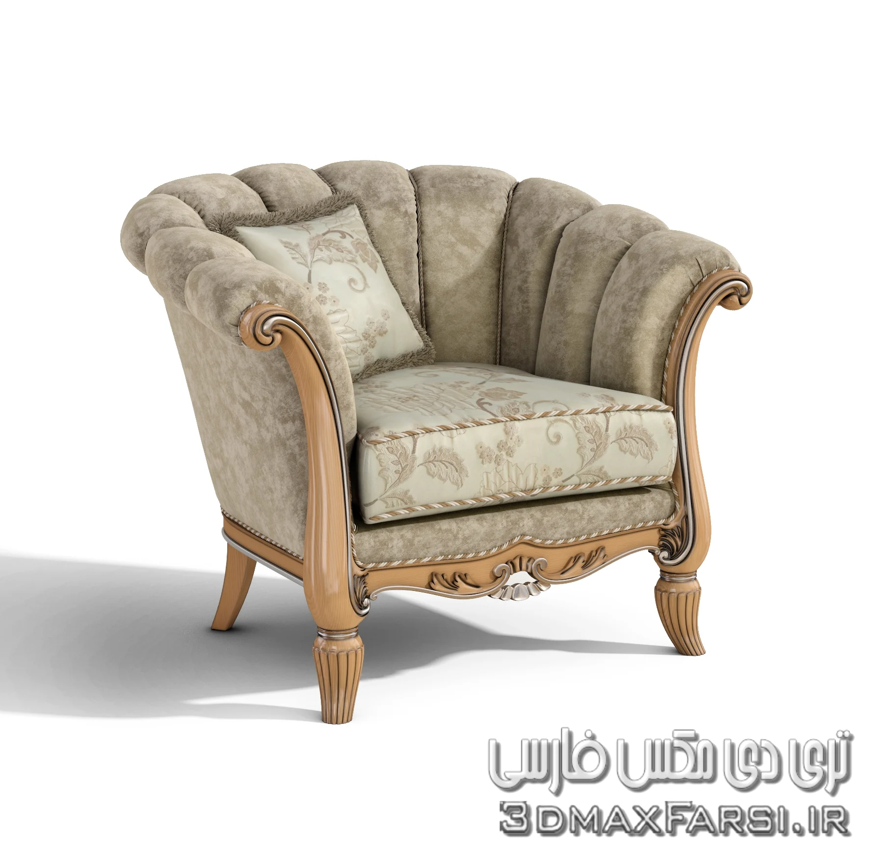 مدل سه بعدی صندلی کلاسیک آمریکایی Armchair classic