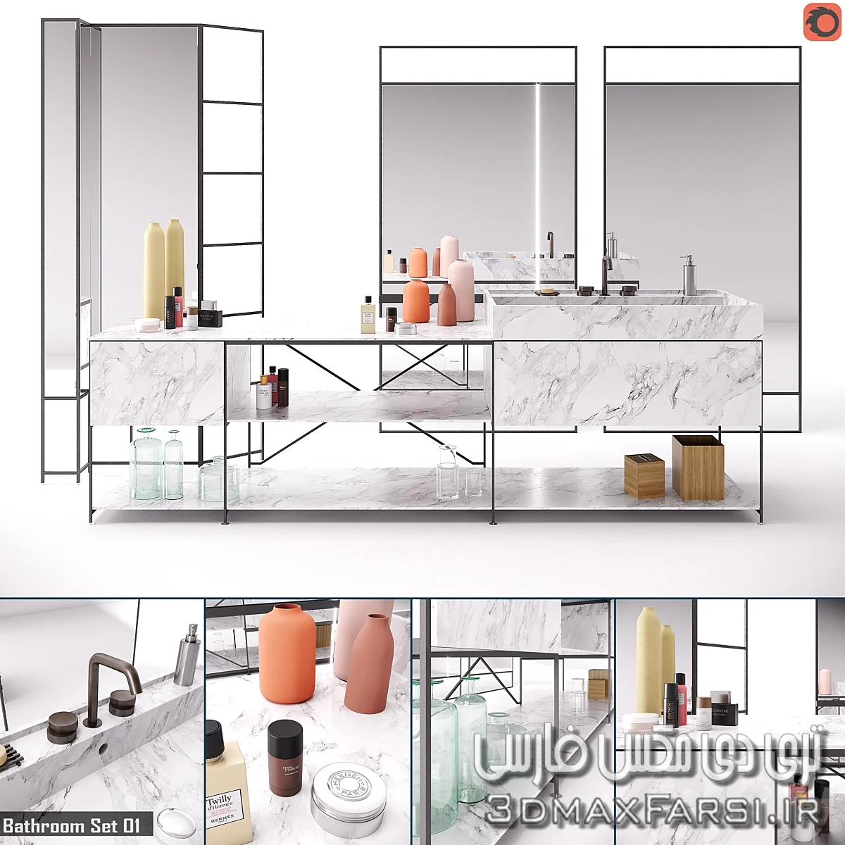 ست حمام تری دی مکس 3dsky – RIG Modules - Bathroom with Decor Set 01