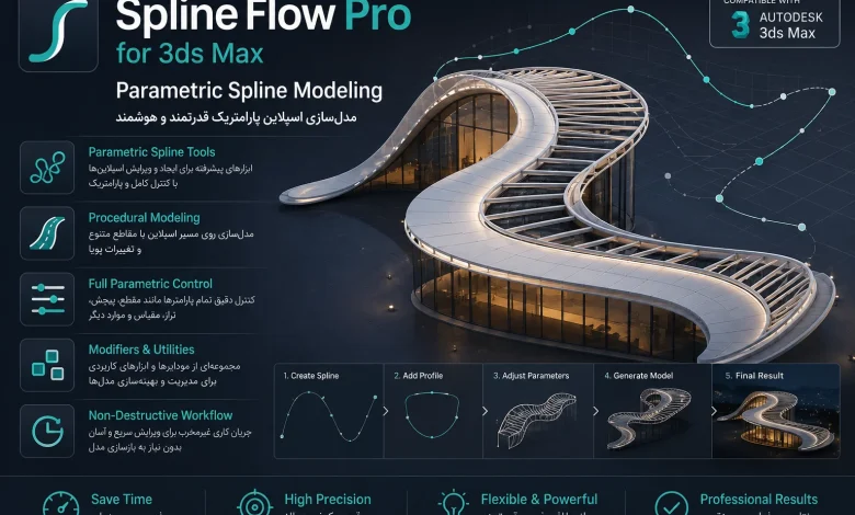 دانلود پلاگین Spline Flow Pro v0.9.166.96 تری دی مکس